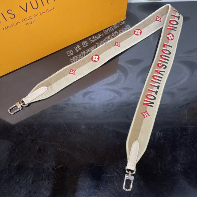 LOUIS VUITTON專櫃新款肩帶 路易威登品牌標識織紋花卉兩面肩帶 LV字母拼接肩帶 J02505  ydh4097